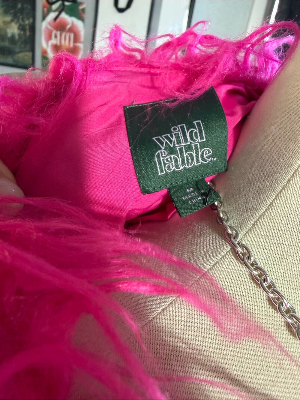 Hot Pink Faux Fur Teddy Jacket NWOT - Picture 6 of 6
